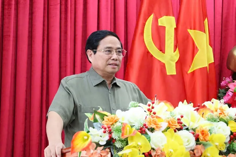 Thủ tướng Phạm Minh Chính phát biểu kết luận buổi làm việc. Ảnh: TD Thủ tướng Phạm Minh Chính phát biểu kết luận buổi làm việc. Ảnh: TD