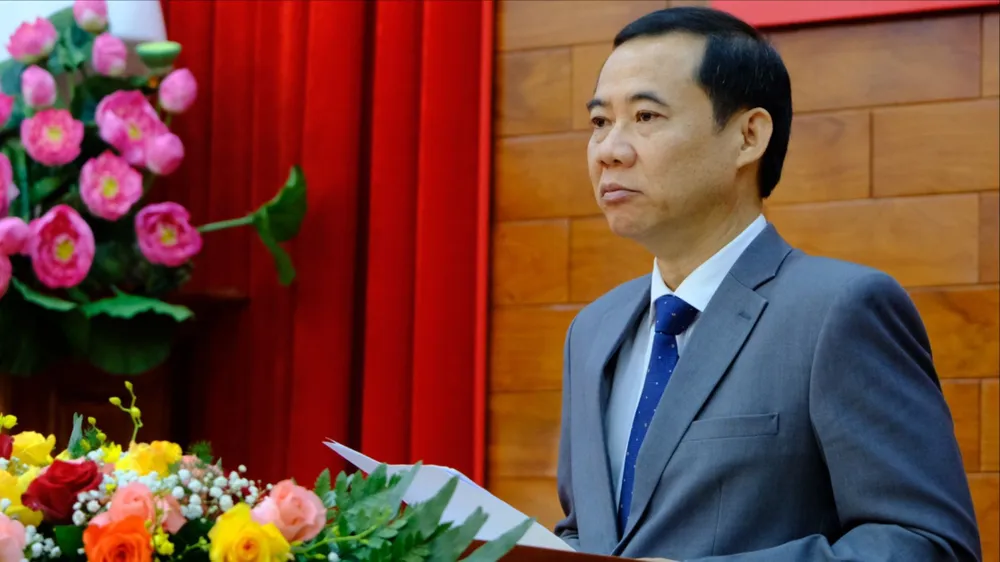 Ông Nguyễn Thái Học có bài phát biểu xúc động. bi-thu-22.jpg