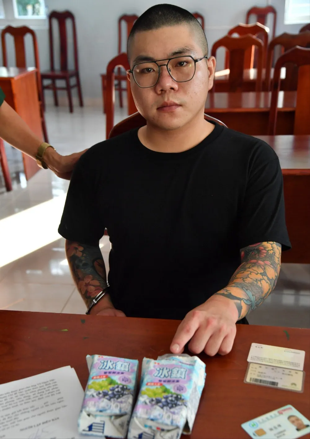 Tạ Nhạc Chương thừa nhận vận chuyển ma tuý từ Campuchia vào Việt Nam. Ảnh: VT Tạ Nhạc Chương