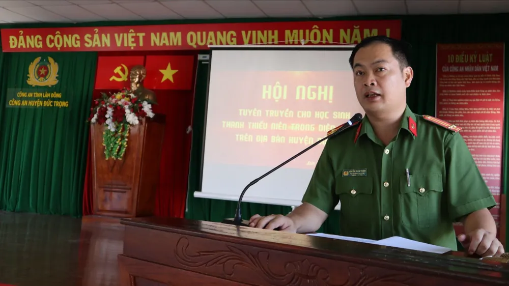 Trung tá Nguyễn Xuân Thành - Phó Trưởng Công an huyện Đức Trọng. Ảnh: VT cong-an-huyen-3.jpg