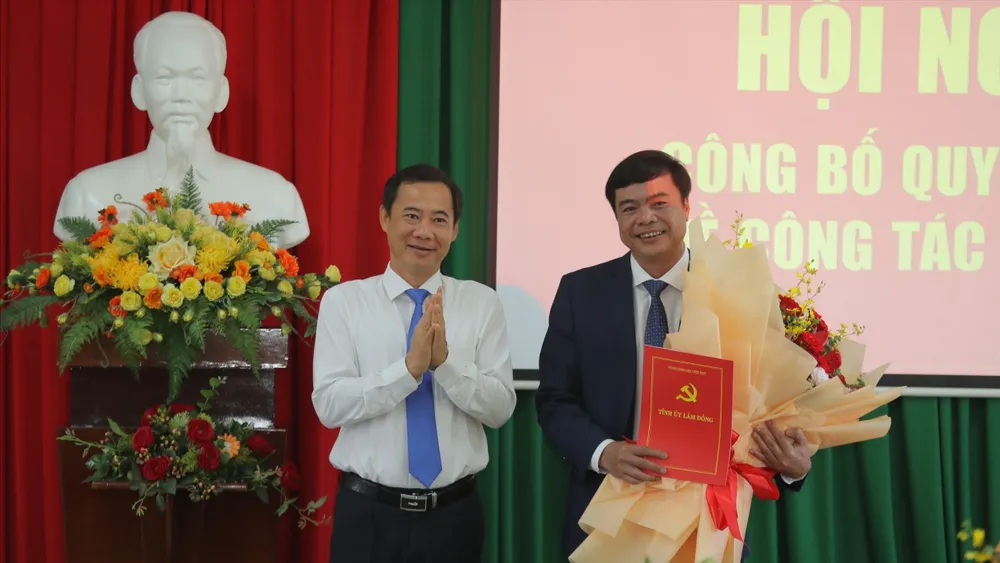 Ông Đặng Đức Hiệp được điều động làm Bí thư Thành uỷ Đà Lạt. Ảnh: VT Tân Bí thư Thành ủy Đà Lạt được giao những nhiệm vụ quan trọng