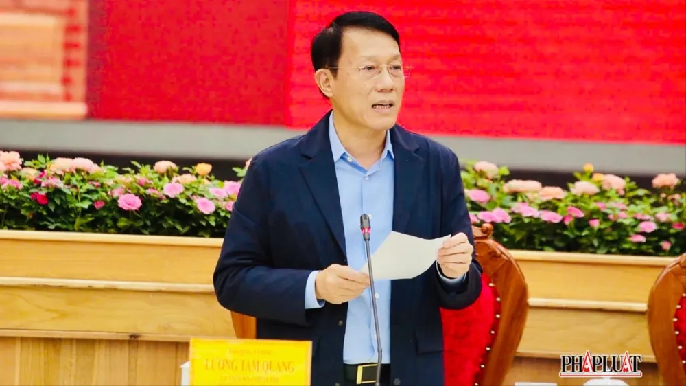 Bộ trưởng Bộ Công an Lương Tam Quang. Ảnh: VÕ TÙNG Bộ trưởng Bộ Công an: Đấu tranh chống các biểu hiện tham nhũng, trên tinh thần phục vụ phát triển kinh tế xã hội