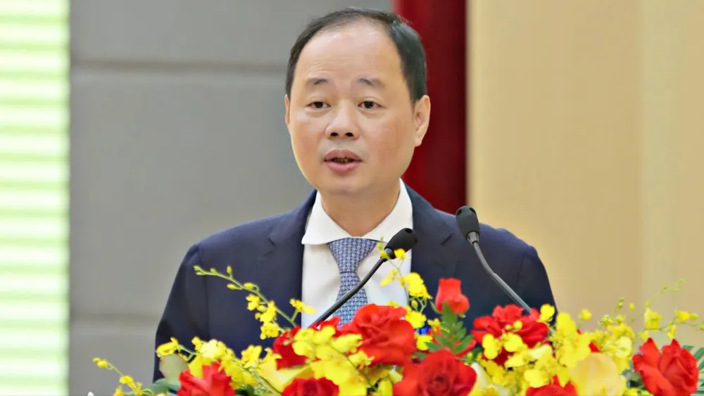 Ông Trần Hồng Thái - Chủ tịch UBND tỉnh Lâm Đồng phát biểu khai mạc đại hội. Ảnh: VT tinh-lam-dong-d1.jpg