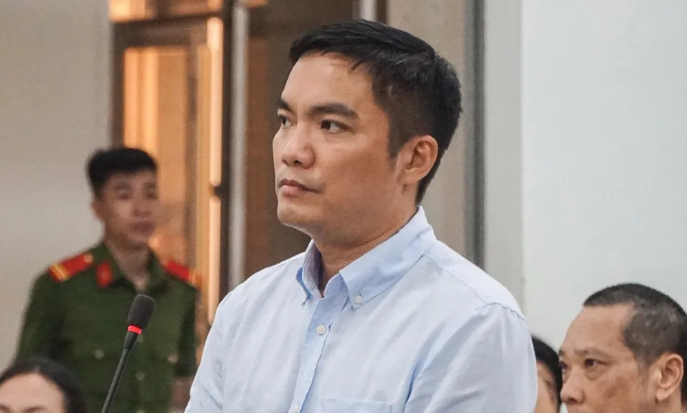 Bị cáo Lường Tiến Quân, cựu phó Phòng 4 Cục Cảnh sát hình sự Bộ Công an khu vực phía nam Ảnh: XUÂN HOÁT Bộ-công-an.jpg