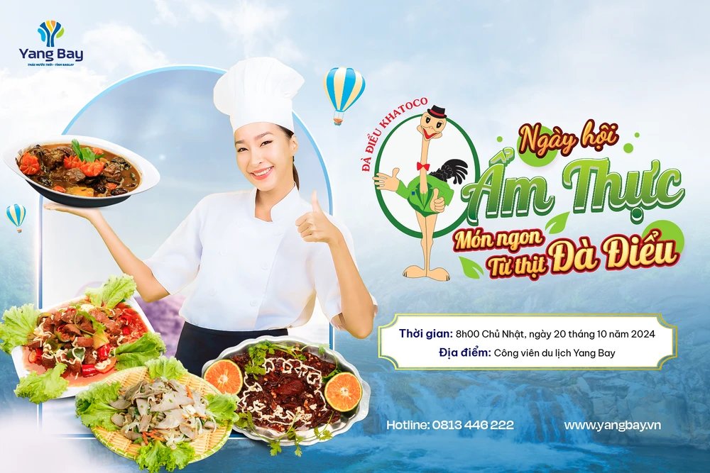 Ngày hội ẩm thực - món ngon từ thịt đà điểu Khatoco sẽ được tổ chức tại Công viên du lịch Yang Bay. Ảnh: KH H1.png