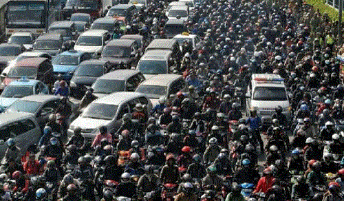 kẹt xe kinh hoàng ở Indonesia