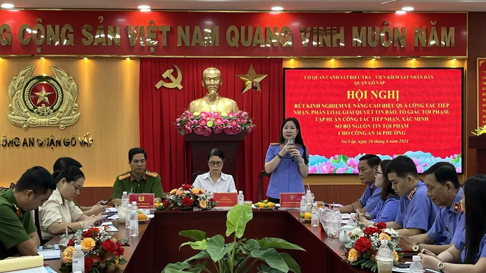 Viện trưởng VKSND quận Gò Vấp Nguyễn Quỳnh Lan. Ảnh: AN BÌNH lien-nganh-quan-go-vap-rut-kinh-nghiem-nang-cao-hieu-qua-cong-tac-giai-quyet-tin-bao-to-giac-toi-pham-1.jpg