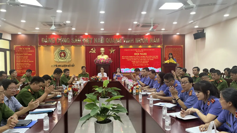 Toàn cảnh hội nghị. Ảnh: AN BÌNH Tố giác tội phạm