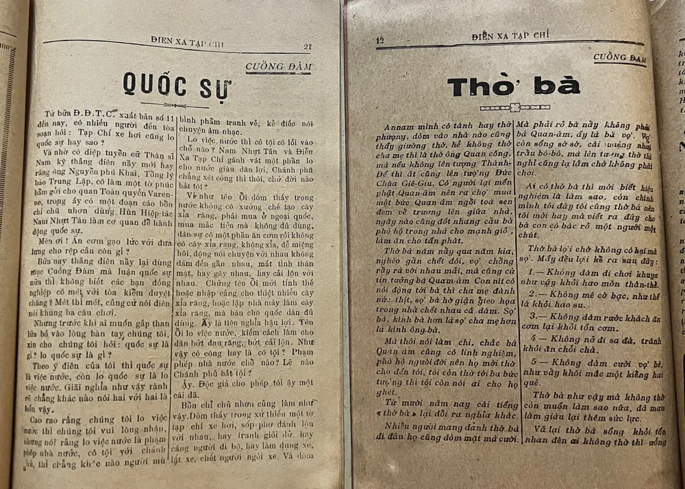 Nói chuyện xe cộ chưa đủ, các tác giả bàn thêm chuyện sợ vợ…cho hấp dẫn. Ảnh: QUỐC HƯƠNG.
