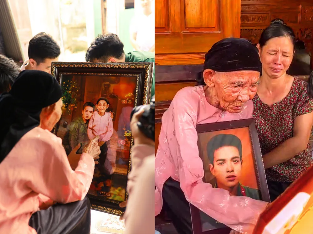 Mẹ Việt Nam Anh hùng Nguyễn Thị Ba ở Nghệ An xúc động khi gặp lại con mình. Mẹ Việt Nam Anh hùng Nguyễn Thị Ba ở Nghệ An xúc động khi gặp lại con mình.