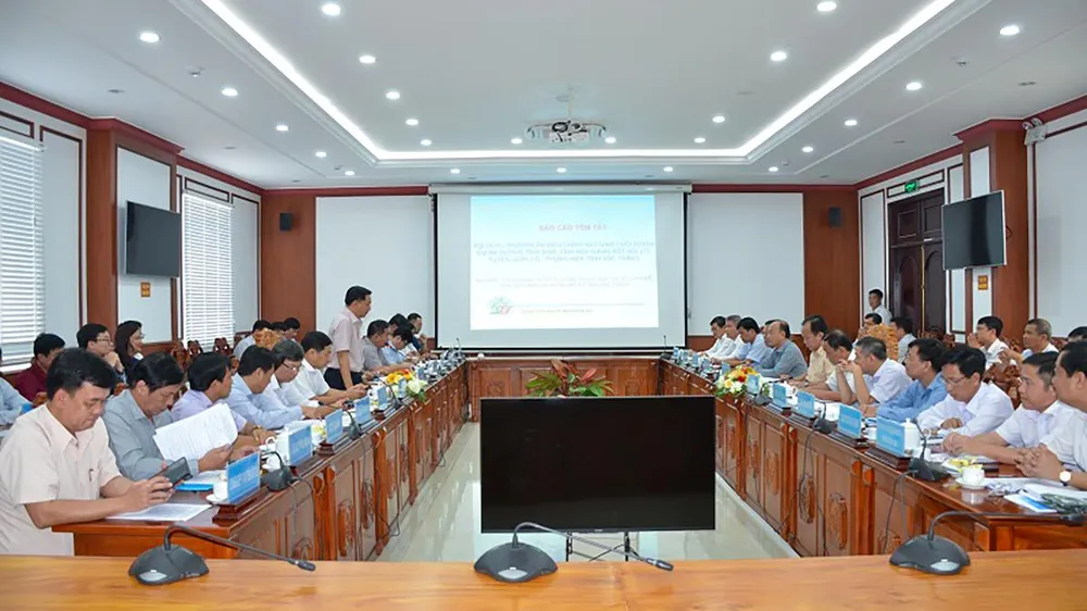 Quang cảnh buổi làm việc giữa hai tỉnh Sóc Trăng và Hậu Giang. Ảnh: soctrang.gov.vn