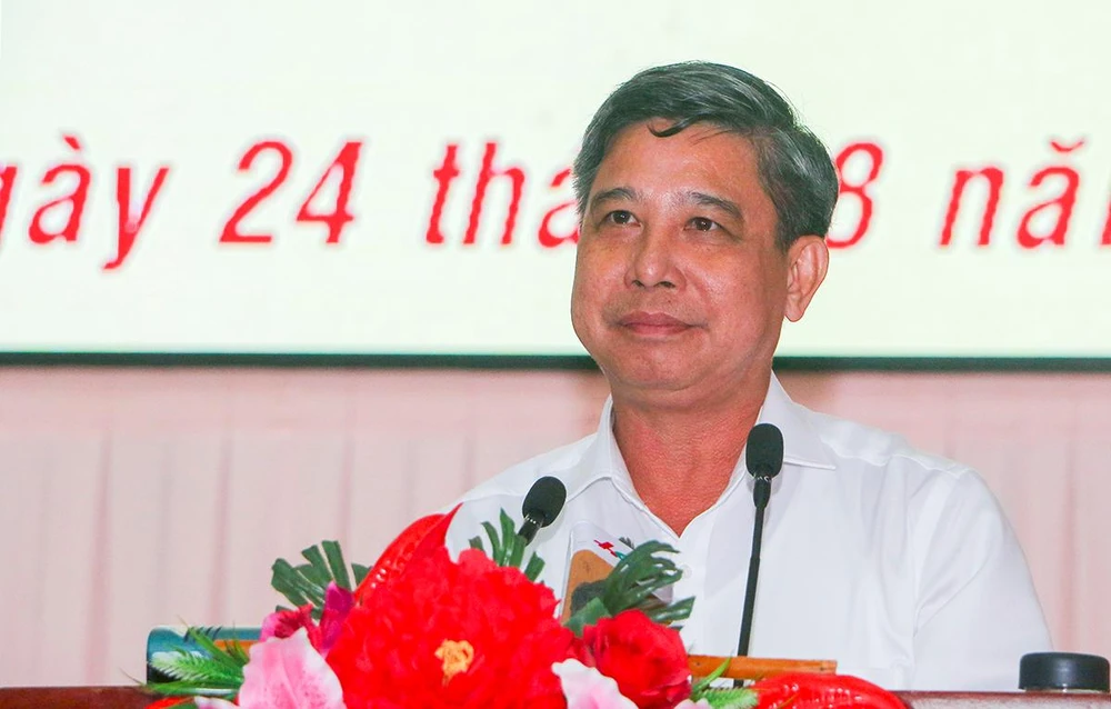 Ông Đồng Văn Thanh, Chủ tịch UBND tỉnh Hậu Giang cho biết đang tỉnh đang phấn đấu đạt chỉ số PCI năm 2022 thuộc nhóm điều hành “khá”. Ảnh: KHƯƠNG DUY