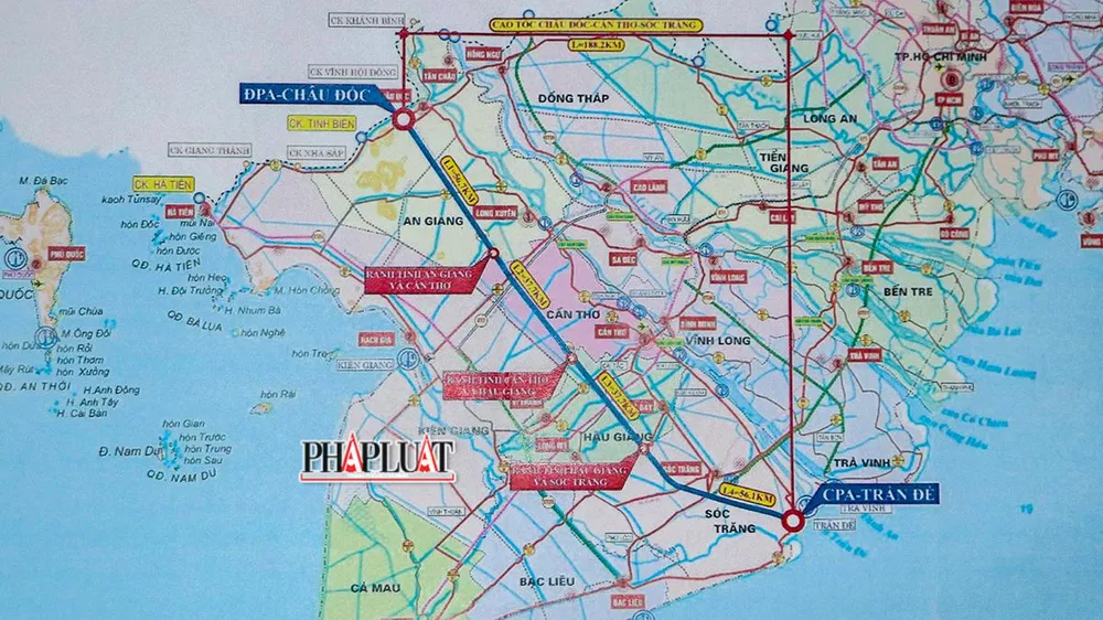 Dự án cao tốc Châu Đốc - Cần Thơ - Sóc Trăng giai đoạn 1, có tổng chiều dài hơn 188 km, đi qua bốn tỉnh và thành phố, quy mô thiết kế bốn làn xe, tốc độ 100 km/h, tổng mức đầu tư khoảng 44.700 tỉ đồng. Dự án cao tốc Châu Đốc - Cần Thơ - Sóc Trăng giai đoạn 1, có tổng chiều dài hơn 188 km, đi qua bốn tỉnh và thành phố, quy mô thiết kế bốn làn xe, tốc độ 100 km/h, tổng mức đầu tư khoảng 44.700 tỉ đồng.