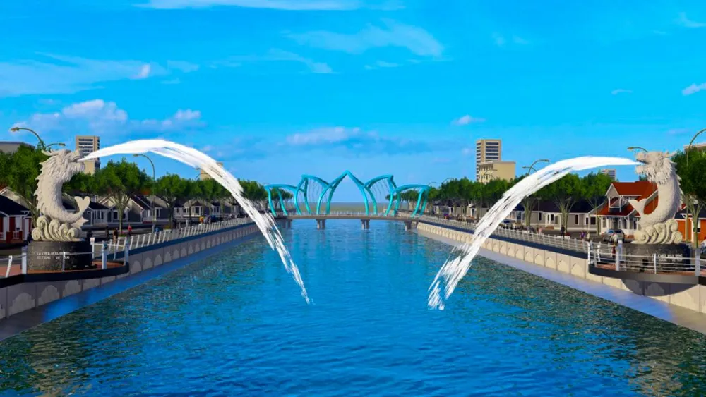 Phối cảnh dự án lắp đặt hình tượng cá chép hóa rồng trên bờ kè sông Maspero, tổng mức đầu tư gần 15 tỉ đồng. Phối cảnh dự án lắp đặt hình tượng cá chép hóa rồng trên bờ kè sông Maspero, tổng mức đầu tư gần 15 tỉ đồng.