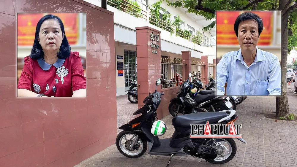 Bị can Bùi Thị Lệ Phi (hình nhỏ bên trái) và Cao Minh Chu (hình nhỏ bên phải), hai cựu Giám đốc Sở Y tế TP Cần Thơ cùng 18 bị can khác bị đề nghị truy tố tội vi phạm quy định về đấu thầu gây hậu quả nghiêm trọng. Ảnh: CHÂU ANH