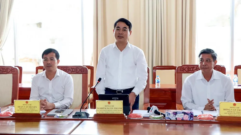 Ông Nghiêm Xuân Thành, Bí thư Tỉnh ủy Hậu Giang cam kết sẽ chủ động phối hợp với các cơ quan báo chí, cung cấp thông tin mang tính định hướng. Ảnh: PD