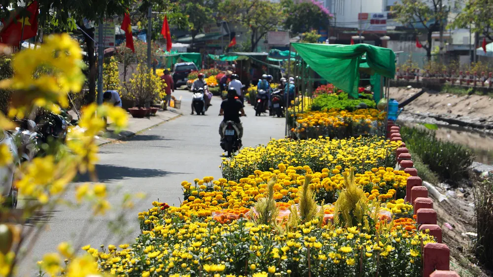 “Tôi bán hơn 10 ngày ở đây, nhưng mấy ngày trước đa phần người ta đi xem, hỏi giá, hay ghé chụp hình thôi. Khoảng mấy ngày gần đây thì bán được nhưng chậm lắm” - chị Yến, kinh doanh hoa tại khu vực Hồ Xáng Thổi bày tỏ.