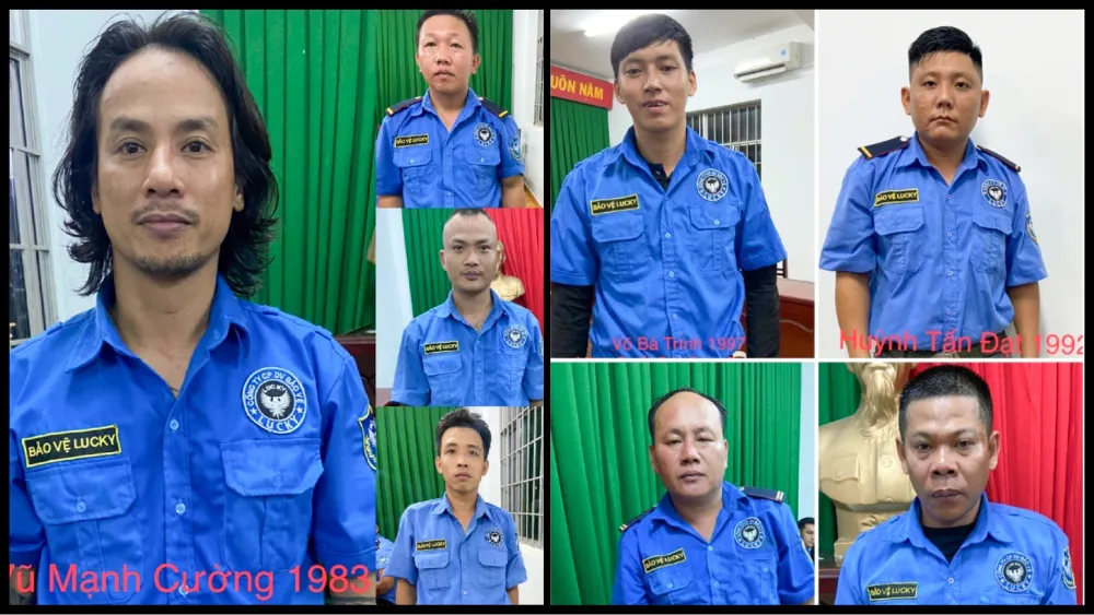 Công an TP Phú Quốc đang tạm giữ tạm giữ tám đối tượng liên quan để phục vụ điều tra. Ảnh: CACC Công an TP Phú Quốc đang tạm giữ tạm giữ tám đối tượng liên quan để phục vụ điều tra. Ảnh: CACC