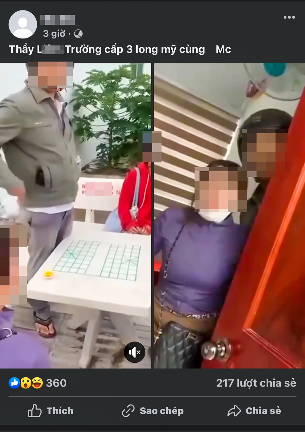Lãnh đạo nhà trường cho rằng các clip là không chính thống, còn người đàn ông trong clip giải thích vụ việc chỉ là hiểu lầm và đã nhờ công an điều tra. Ảnh chụp màn hình Thầy giáo ngoại tình