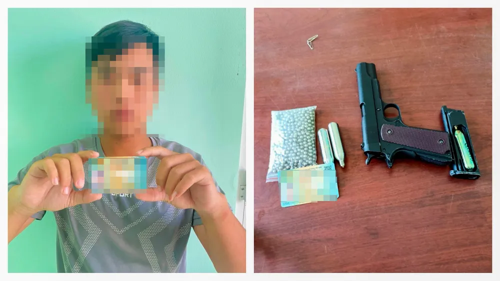 Công an Kiên Giang điều tra thanh niên cất giấu một khẩu súng và 574 viên đạn bi