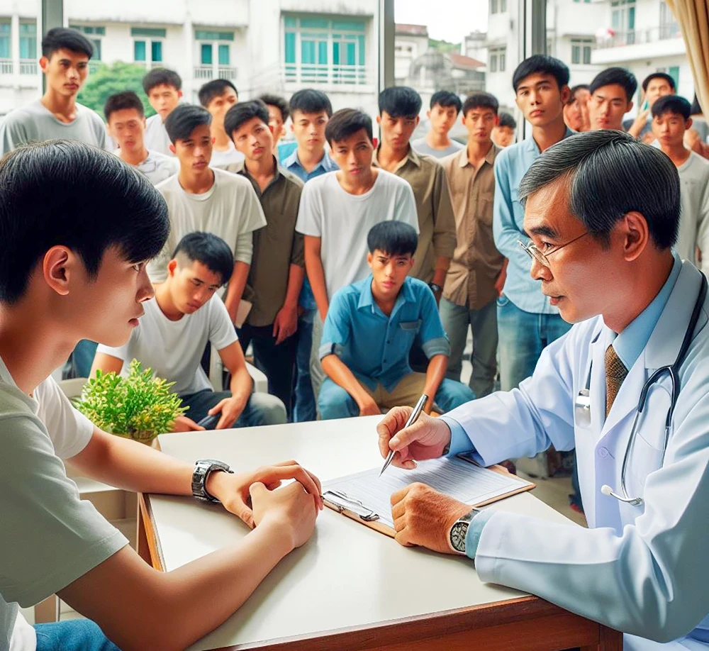 Không đăng ký nghĩa vụ quân sự tuổi 17 sẽ bị xử phạt cảnh cáo hoặc có thể bị phạt tiền từ 8-10 triệu đồng. Ảnh minh họa: AI Không đăng ký nghĩa vụ quân sự tuổi 17 sẽ bị xử phạt
