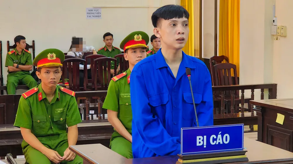 Bị cáo Tăng Hoàng Tỷ bị TAND tỉnh Kiên Giang tuyên phạt 7 năm tù tội giết người. Ảnh: VĂN VŨ TAND tỉnh Kiên Giang