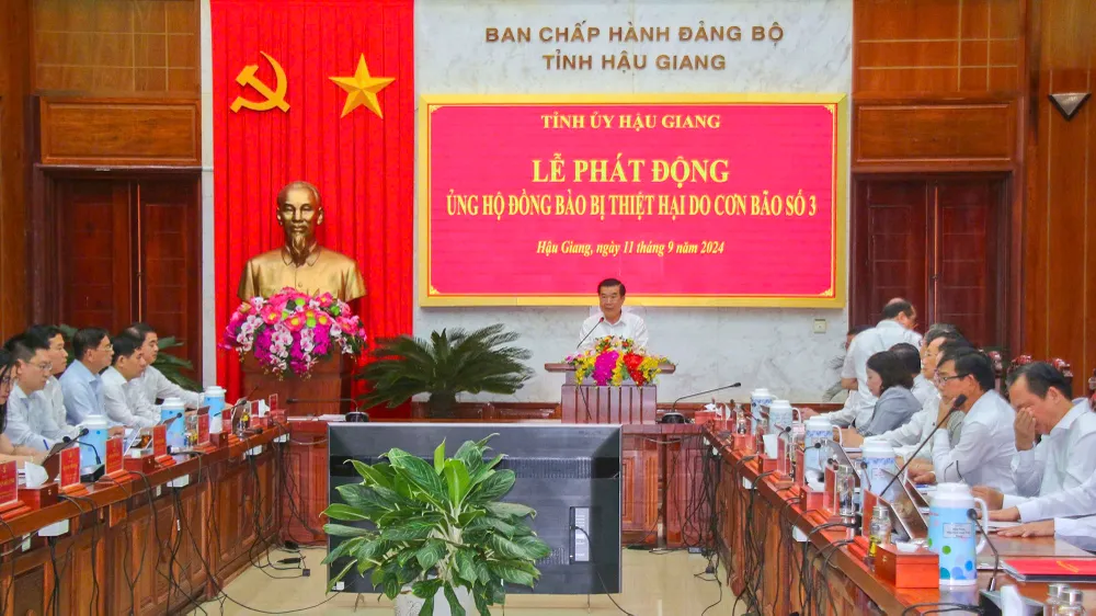 Hậu Giang kêu gọi ủng hộ đồng bào bị thiệt hại do cơn bão số 3