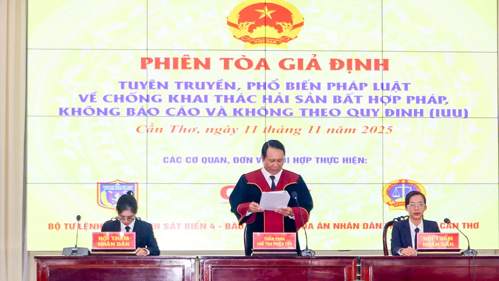 Cần Thơ tổ chức phiên tòa giả định tuyên truyền quy định về chống khai thác IUU