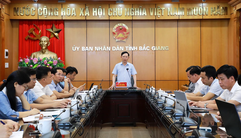 Quang cảnh hội nghị chiều 5-6. Ảnh: Cổng TTĐT Bắc Giang