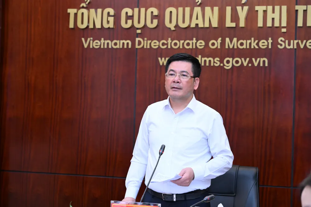 Bộ trưởng Nguyễn Hồng Diên phát biểu tại buổi làm việc. Ảnh: DMS