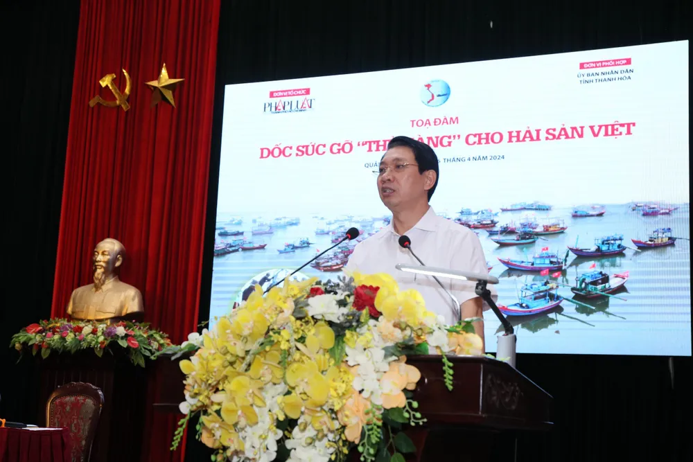 Ông Lê Đức Giang, Phó Chủ tịch UBND tỉnh Thanh Hoá phát biểu khai mạc toạ đàm. z5385560791545_d97273cb1e2045d705e7341c0ed27839.jpg
