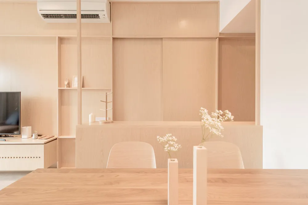 Can ho toi gian am ap voi nhieu lop noi that go hinh anh 7