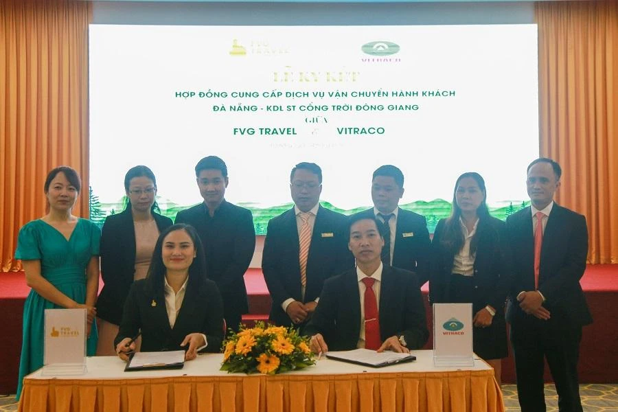 Lễ ký kết hợp tác giữa FVG Travel và VITRACO. Ảnh: T.AN