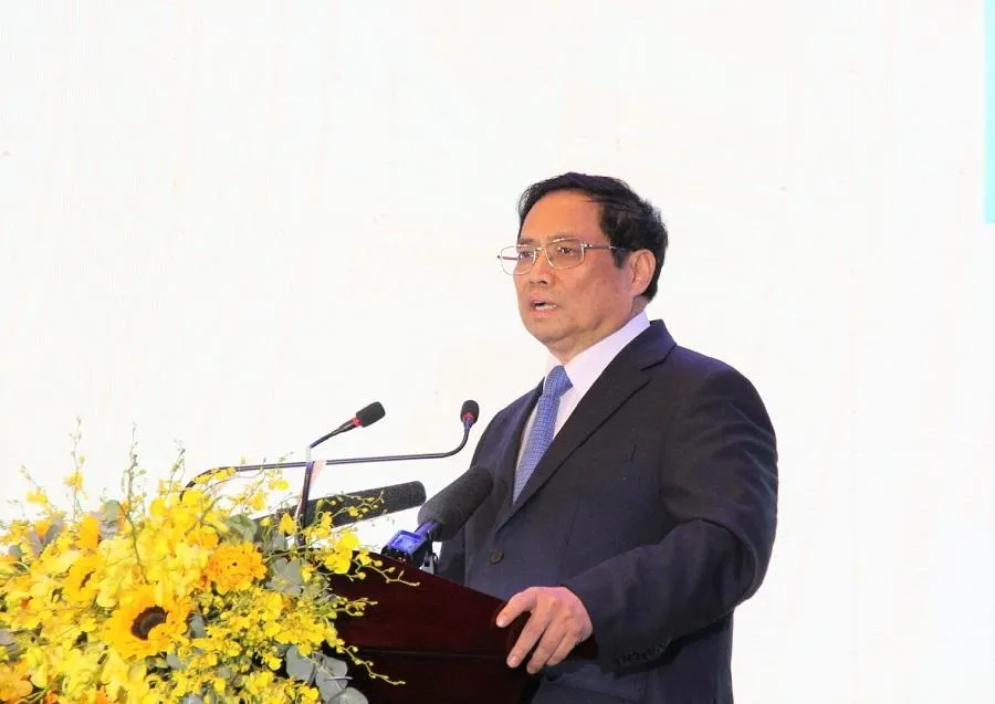 Thủ tướng Phạm Minh Chính phát biểu tại Diễn đàn Đầu tư Đà Nẵng chiều 25-6.