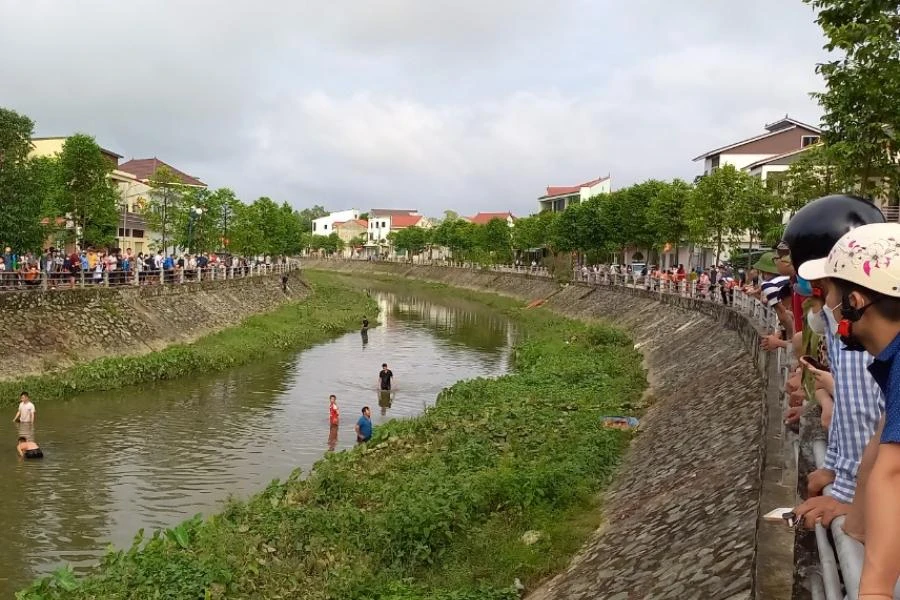 Kênh Bắc (TP Vinh, Nghệ An)- đoạn xác định ông M. bị mất tích. Ảnh: ĐẮC LAM