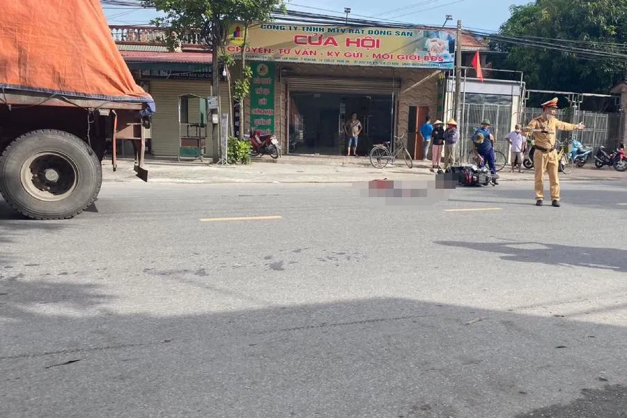 Hiện trường vụ tai nạn giao thông.