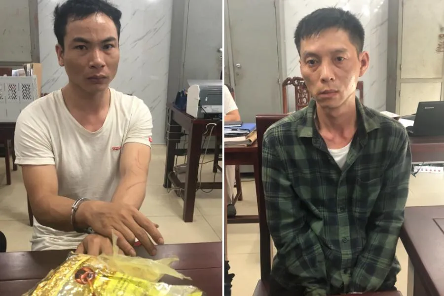 Hồng và Minh bị bắt giữ. Ảnh: CA Hồng và Minh bị bắt giữ. Ảnh: CA