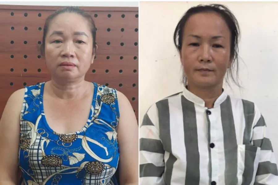 Bị can Vi Thị Chiên và Lô Thị Thường. Ảnh: CA