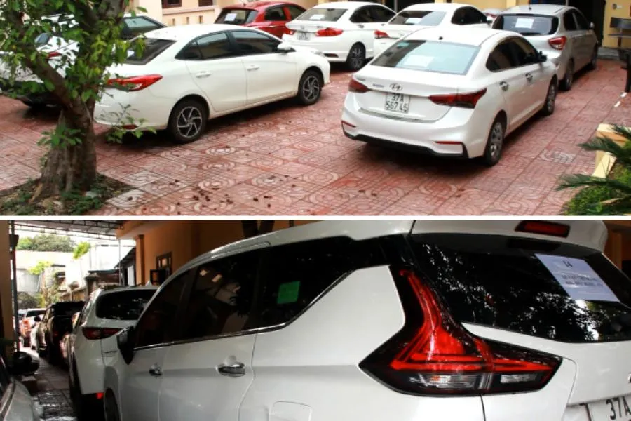 Tang vật xe ô tô cơ quan điều tra thu giữ. Ảnh: CA.