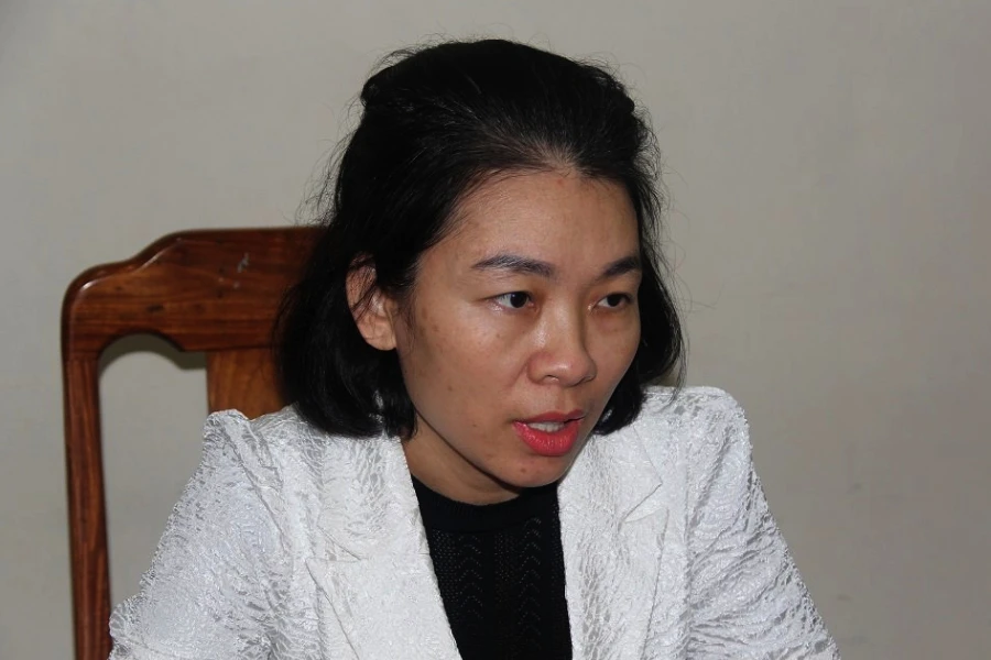 Bị can Chu Thị Điệp tại cơ quan điều tra. Ảnh: CA