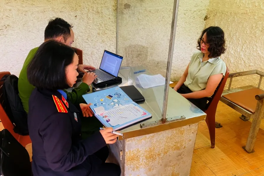 Nguyễn Thị Thanh Tâm tại cơ quan điều tra.