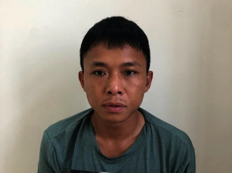 Bị can Ngô Văn Hoành tại cơ quan công an.