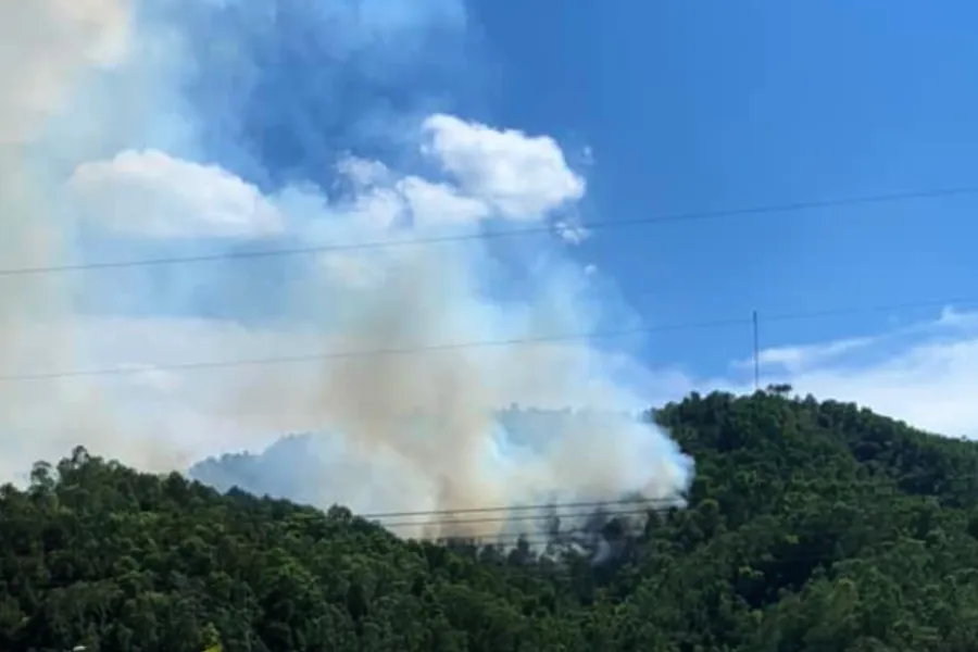 Lửa ban đầu bùng lên cháy ở khu rừng ở xã Thượng Tân Lộc. Lửa ban đầu bùng lên cháy ở khu rừng ở xã Thượng Tân Lộc.