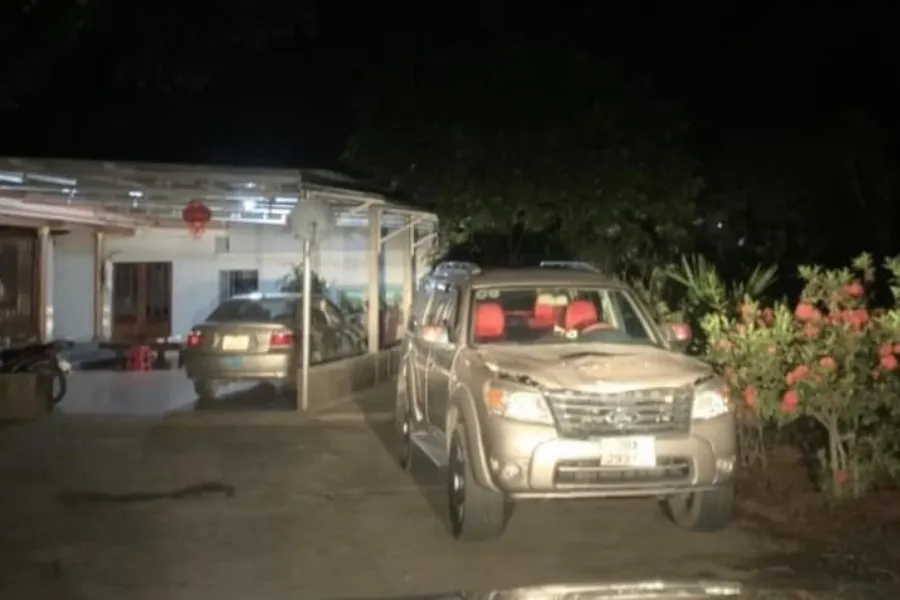 Chiếc ô tô mà Nguyễn Xuân Hải điều khiển. Hà Tĩnh