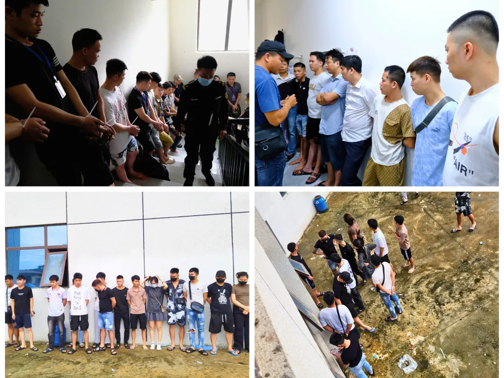 Các nghi phạm bỏ chạy nhưng đã không thể trốn thoát. Ảnh: Công an Hà Tĩnh. bat-toi-pham.jpg