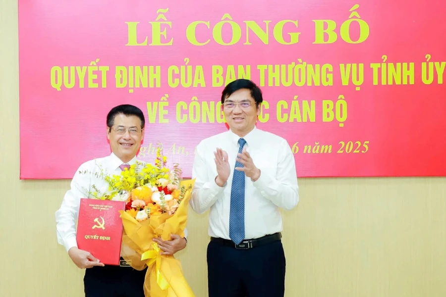 Bí thư Thị ủy Hoàng Mai làm Phó Trưởng Ban Tổ chức Tỉnh ủy Nghệ An