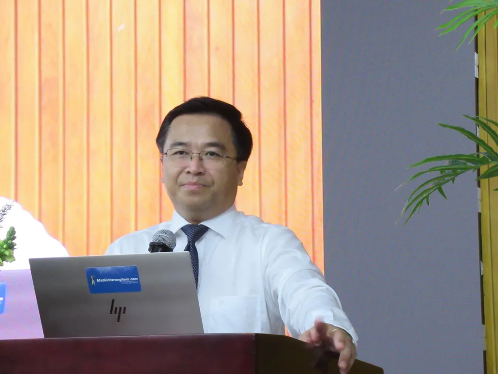 PGS. TS Bùi Xuân Hải (Phó Hiệu trưởng trường Đại học Luật TP.HCM) phát biểu tại hội thảo. Ảnh: YC