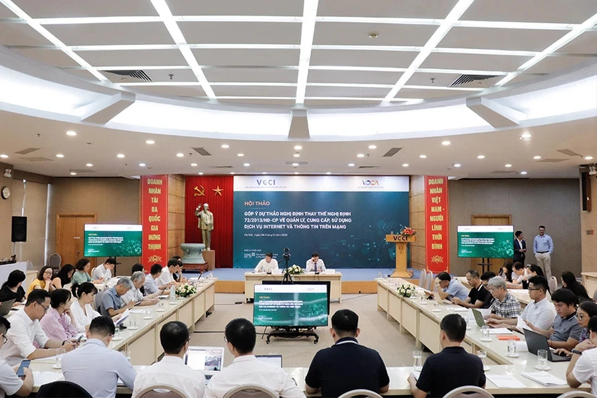 Một hội thảo góp ý dự thảo Nghị định thay thế Nghị định 72/2013 về quản lý, cung cấp, sử dụng dịch vụ Internet và thông tin trên mạng. Ảnh: VT IMG_20230914_124218.jpg