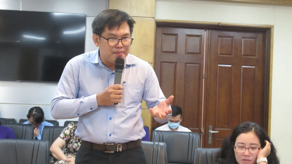 TS Trần Thanh Thảo phát biểu tại hội thảo. Ảnh: YC công-nghệ-thông-tin-TS Thảo.jpg