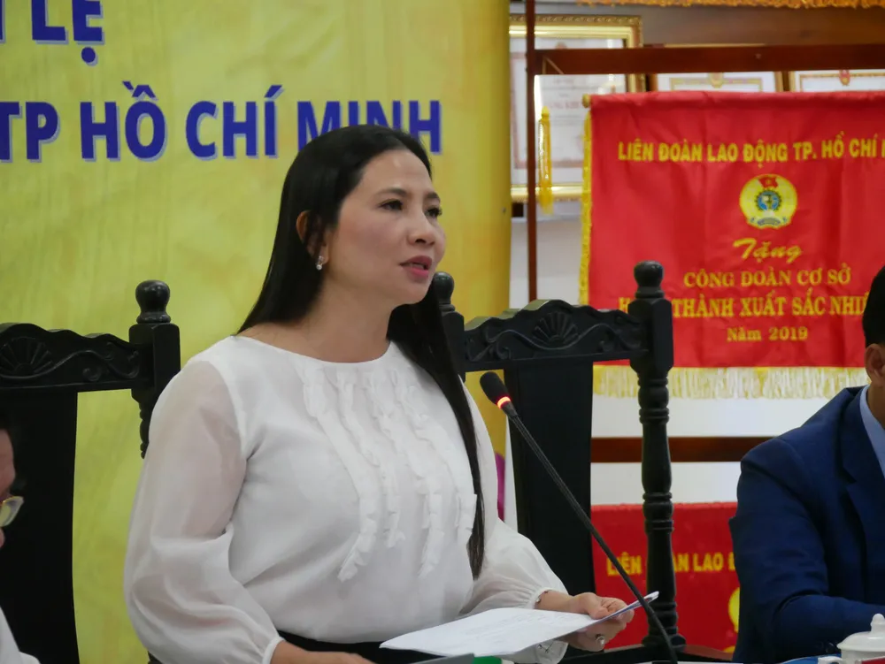 Bà Nguyễn Thị Thùy Dung (Phó Chánh án TAND TP.HCM) tại hội thảo. Ảnh: TRẦN LINH de-xuat-an-le-dung.jpg